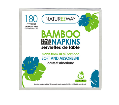 Bamboo Dinner Napkins | 2-Ply (180 Pack)