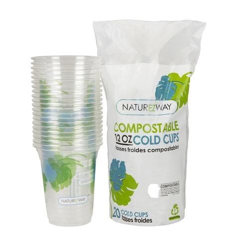 Compostable Disposable Cold Cups (20 PACK)