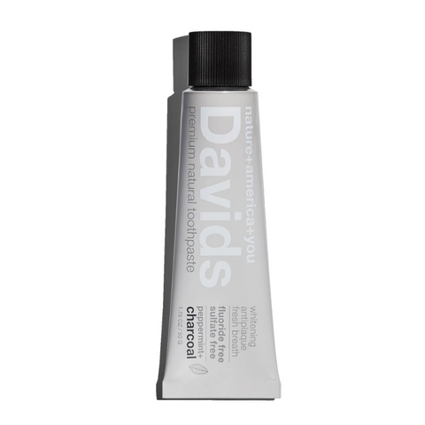 Davids Premium Natural Toothpaste Peppermint+Charcoal Travel Size