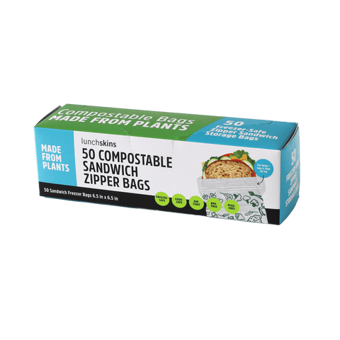 Ziptop Compostable Freezer-Safe Sandwich Storage Bags 50CT