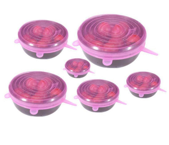 Kitchen + Home Silicone Stretch Lids - Reusable Bowl Lid Food Covers - Set  of 6